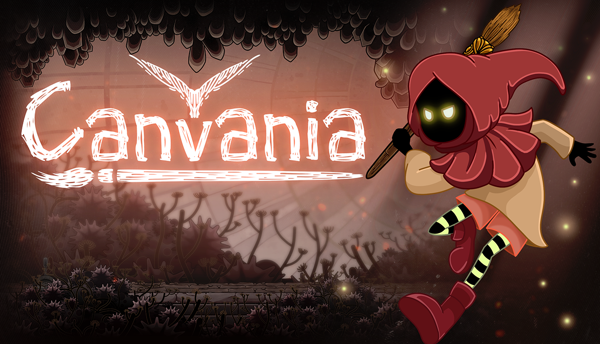 Canvania: a red-hooded adventurer with a paintbrush in a strange, hand-drawn world